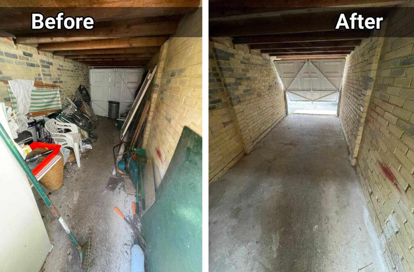 Clearance Before and After of Garage